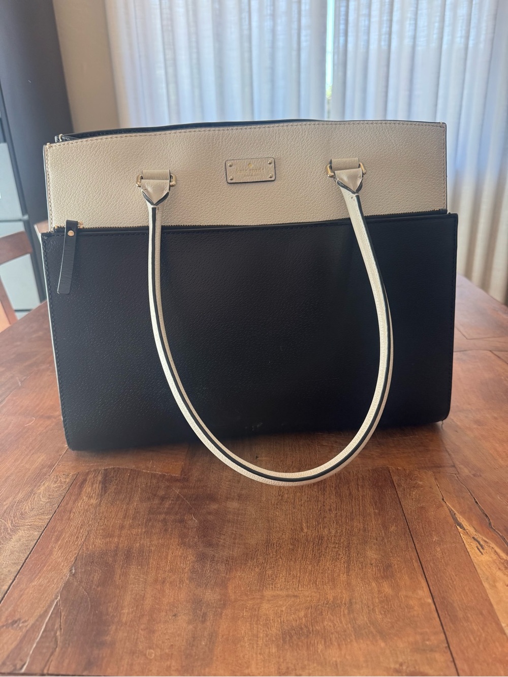 Two-Tone Black and Cream Kate Spade Work Bag